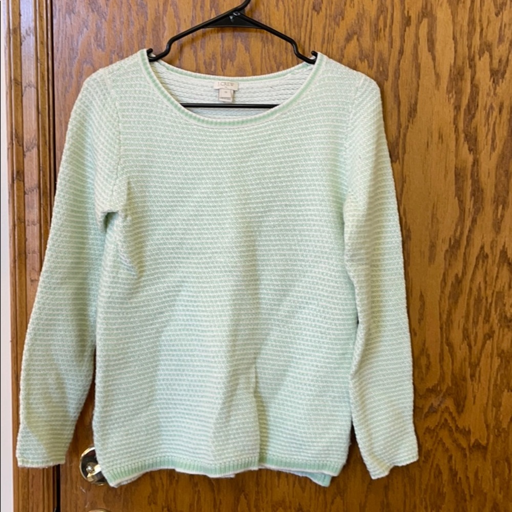 J. Crew mint/white sweater